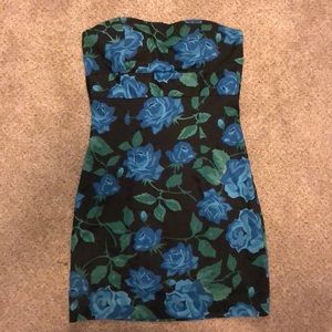 Strapless floral dress